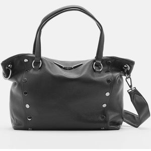 HAMMITT DANIEL LARGE BLACK WITH GUNMETAL HARDWARE - BLACK ZIP - NEW W/ TAGS
